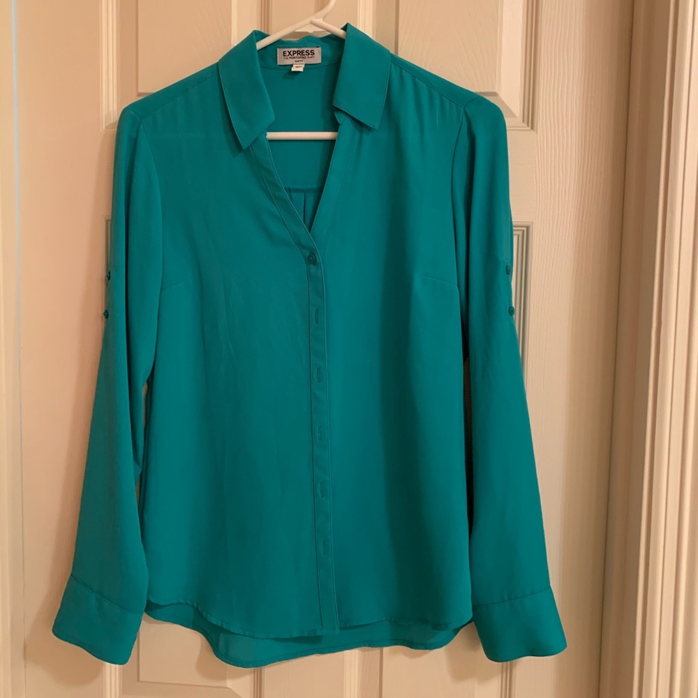 Express Portofino Slim Fir Long sleeve rayon shirt